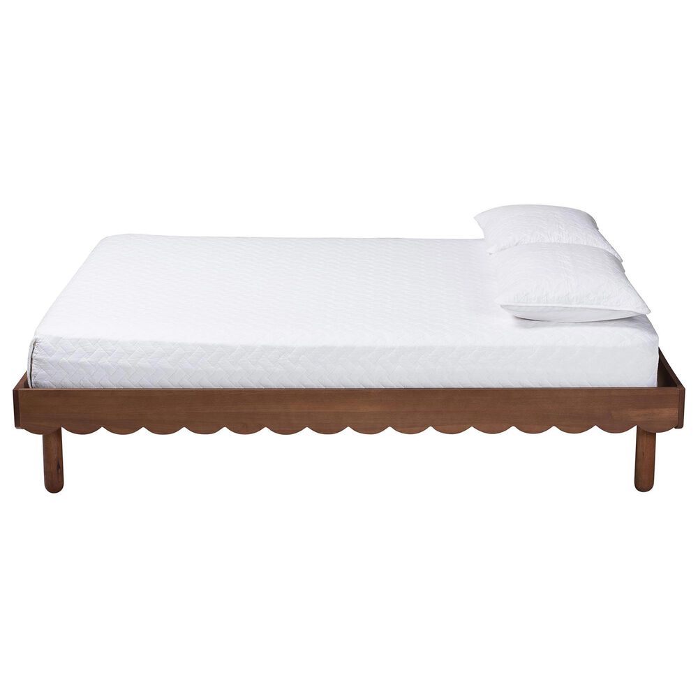 Baxton Studio Orianthe Queen Platform Bed Frame in Walnut Brown, , large