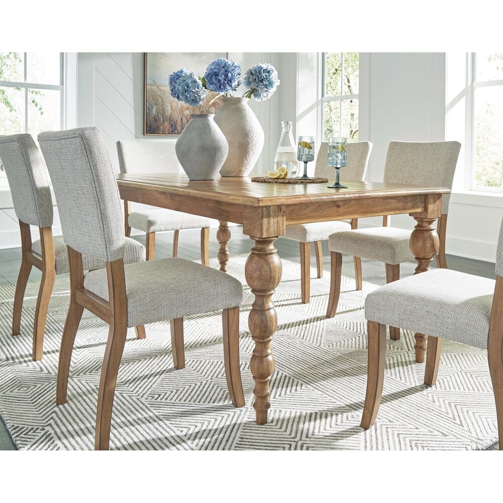 Ashley Rybergston Rectangular Dining Table in Light Brown - Table Only, , large