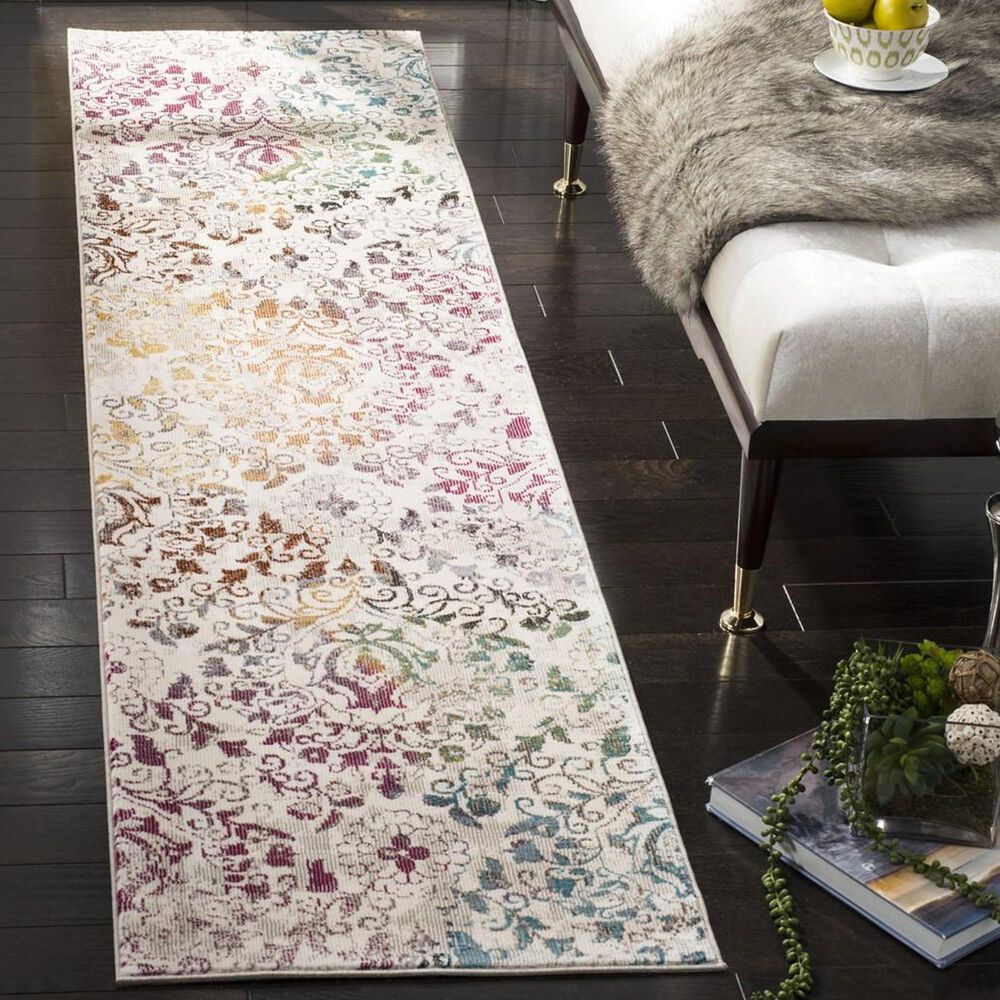Safavieh Aria 2&#39; x 8&#39; Cream and Multicolor Runner, , large