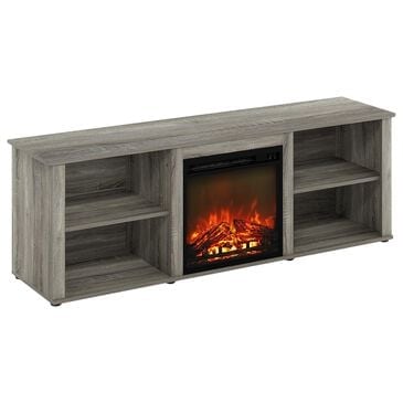 HOMLUX 63" Fireplace TV Stand with Storage Media Console in French Oak Grey, , large