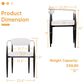 Morden Fort Modern Boucle Arm Chair with White Cushion in Black and Gold (Set of 4), , large