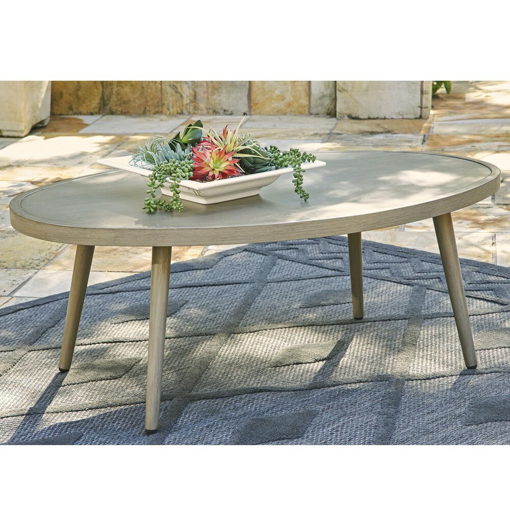 Ashley Swiss Valley Outdoor Coffee Table in Beige, , large