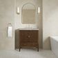 James Martin Myrrin 30" Single Bathroom Vanity in Mid-Century Walnut with 3 cm Victorian Silver Silestone Top and Rectangular Sink, , large