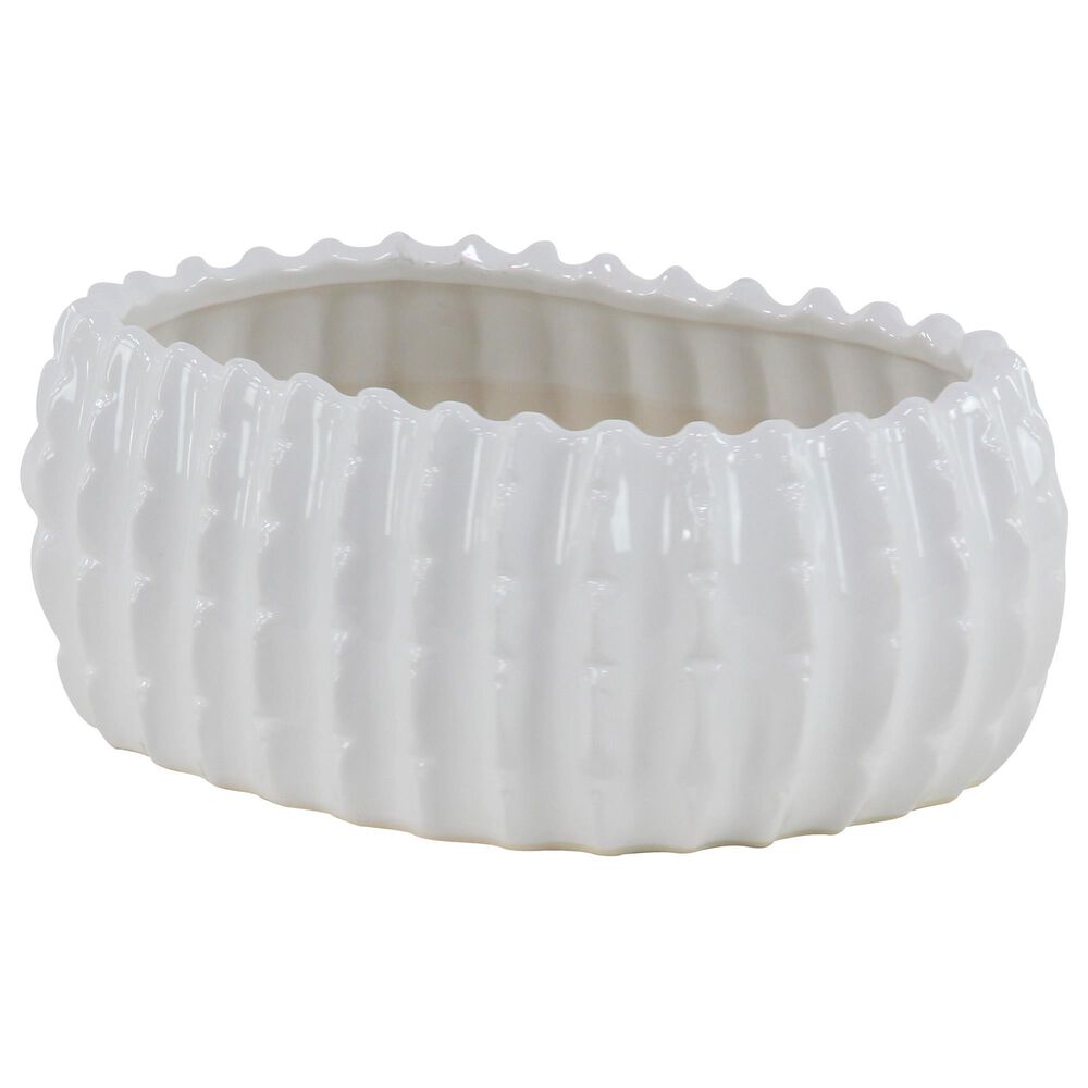 Maple and Jade 6&quot; x 17&quot; Oval Farmhouse Planter in White &#40;Set of 3&#41;, , large