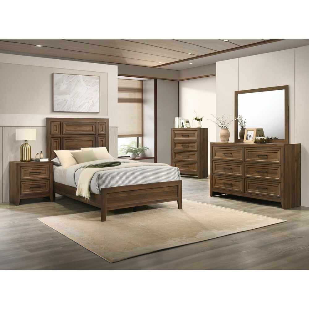 Crown Mark Lorraine 4-Drawer Chest in Medium Brown, , large
