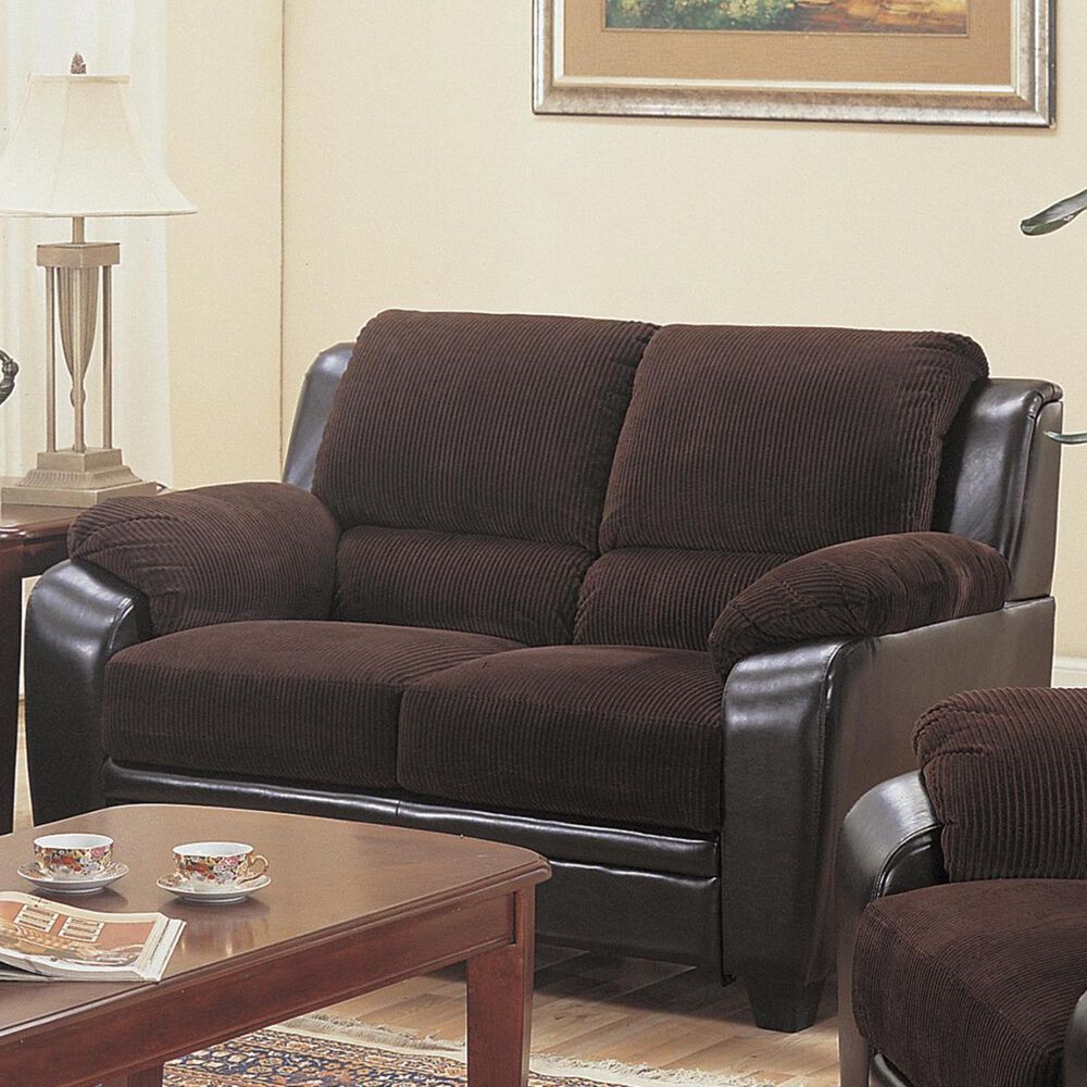 Pacific Landing Monika Stationary Loveseat in Chocolate, , large