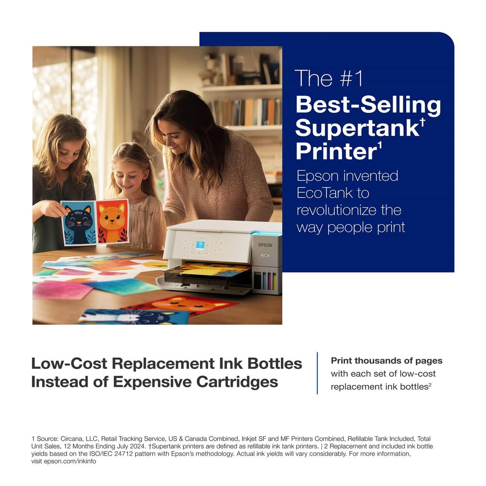 Epson EcoTank ET-2980 Wireless All-in-One Color Supertank Printer in White, , large