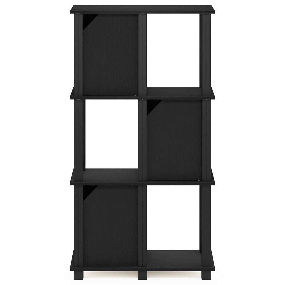 HOMLUX 4-Tier Storage Bookcase with Three Doors in Black Oak and Black, , large