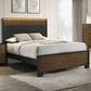 Crown Mark Nemy Queen Panel Bed with Headboard Lighting in Brown, , large