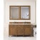 James Martin Vanities Brittany 60" Double Bathroom Vanity in Saddle Brown with 3 cm Eternal Marfil Quartz Top and Rectangular Sinks, , large