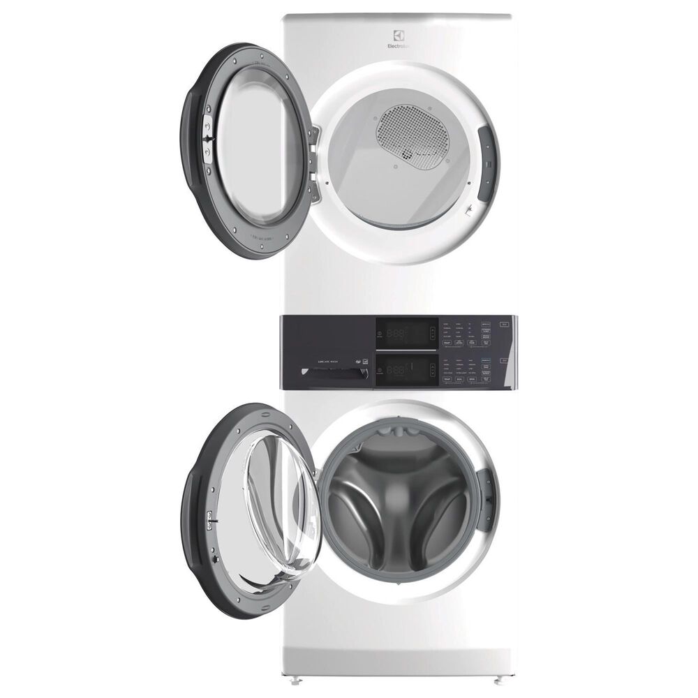 Electrolux 4.4 Cu. ft. Washer and 8 Cu. ft. Gas Dryer Stack Laundry with Chili Red Ergorapido Pet Cordless 2-in-1 Stick Vacuum in White, , large