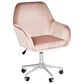 Impressions Vanity Kelly Swivel Vanity Chair with Pink Cushion in Matte Silver, , large