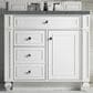 James Martin Vanities Bristol 36" Single Bathroom Vanity in Bright White with 3 cm Parisien Bleu Quartz Top and Rectangular Sink, , large
