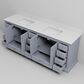 Lexora Home Dukes 84" Double Bathroom Vanity in Dark Grey with 2 cm White Cultured Marble Top and Rectangular Sinks, , large