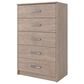 Signature Design by Ashley Flannia 5 Drawer Chest in Warm Gray, , large