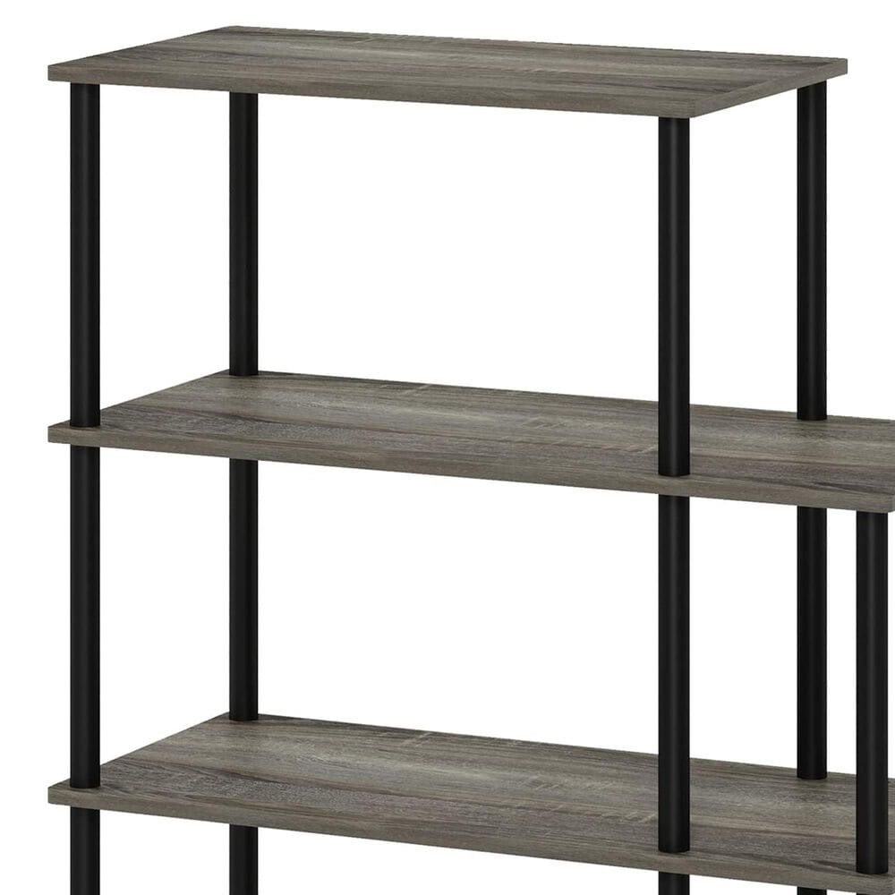 HOMLUX Turn-N-Tube 3-Tier Rolling Kitchen Shelf Cart in French Oak Grey and Black, , large