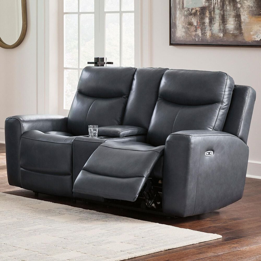Ashley Next Move Power Reclining Console Loveseat in Admiral, , large