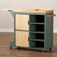 Baxton Studio Dorthy Kitchen Storage Cart in Dark Green and Natural, , large