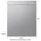 Signature Kitchen Suite 24" Built-In Dishwasher with PowerSteam in Satin Stainless Steel, , large