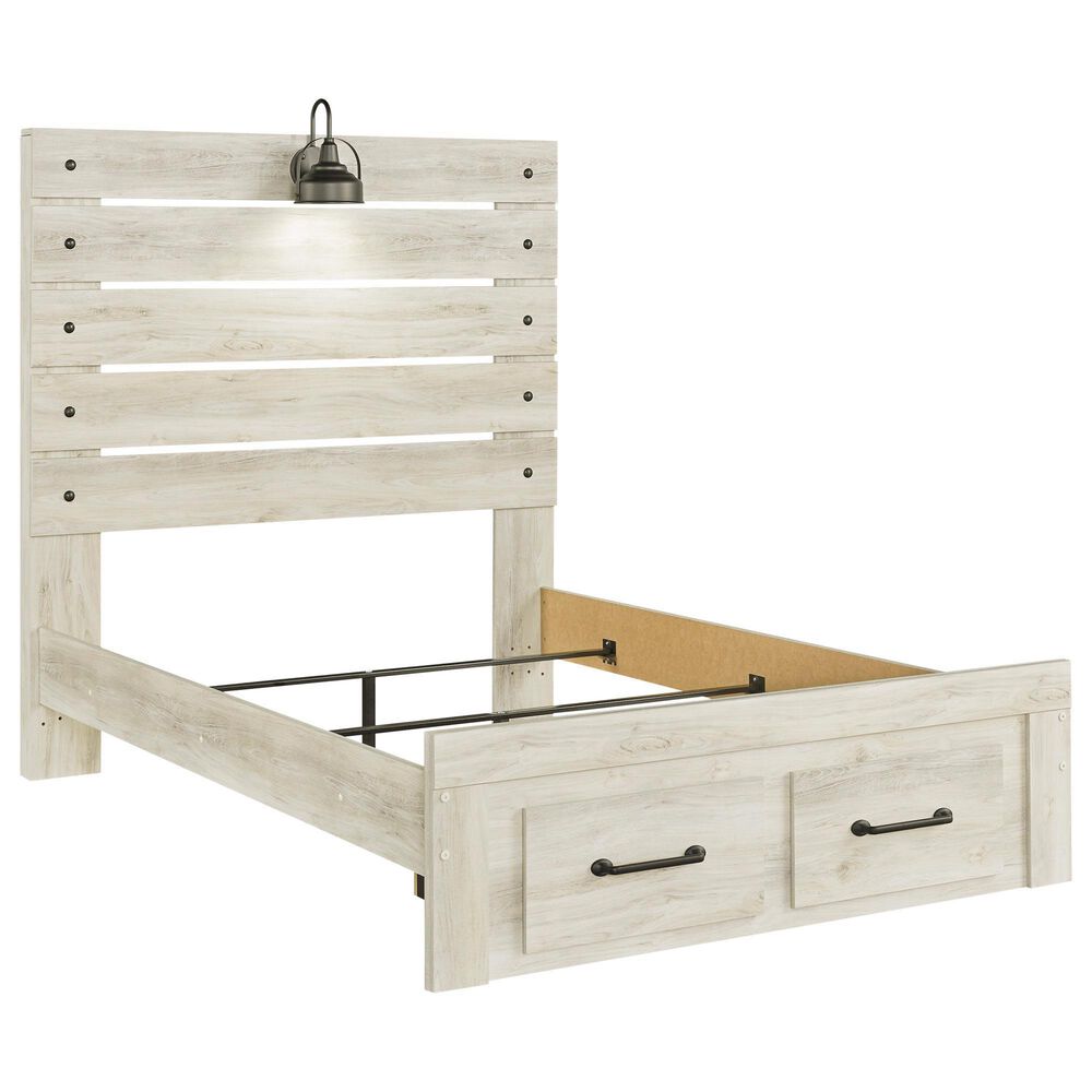 Ashley Cambeck Full Panel Bed with 2 Storage Drawers in Whitewash, , large