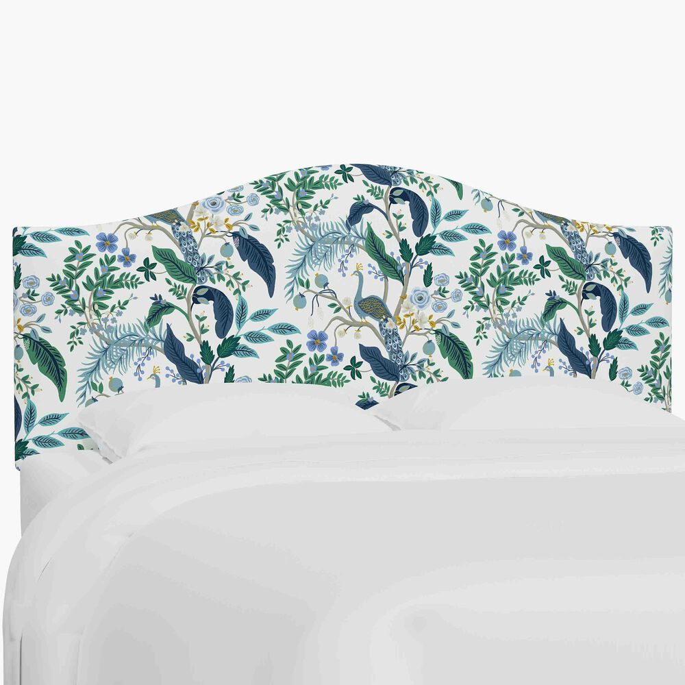 Skyline Furniture Mayfair King Headboard in Peacock Blue and White, , large