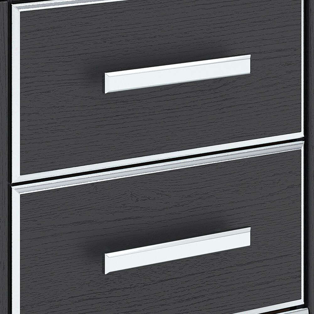 Ashley Zuraleus 2-Drawer Night Stand in Matte Black and Chrome, , large