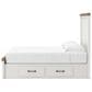 Ashley Rustic King Storage Panel Bed with White and Brown, , large