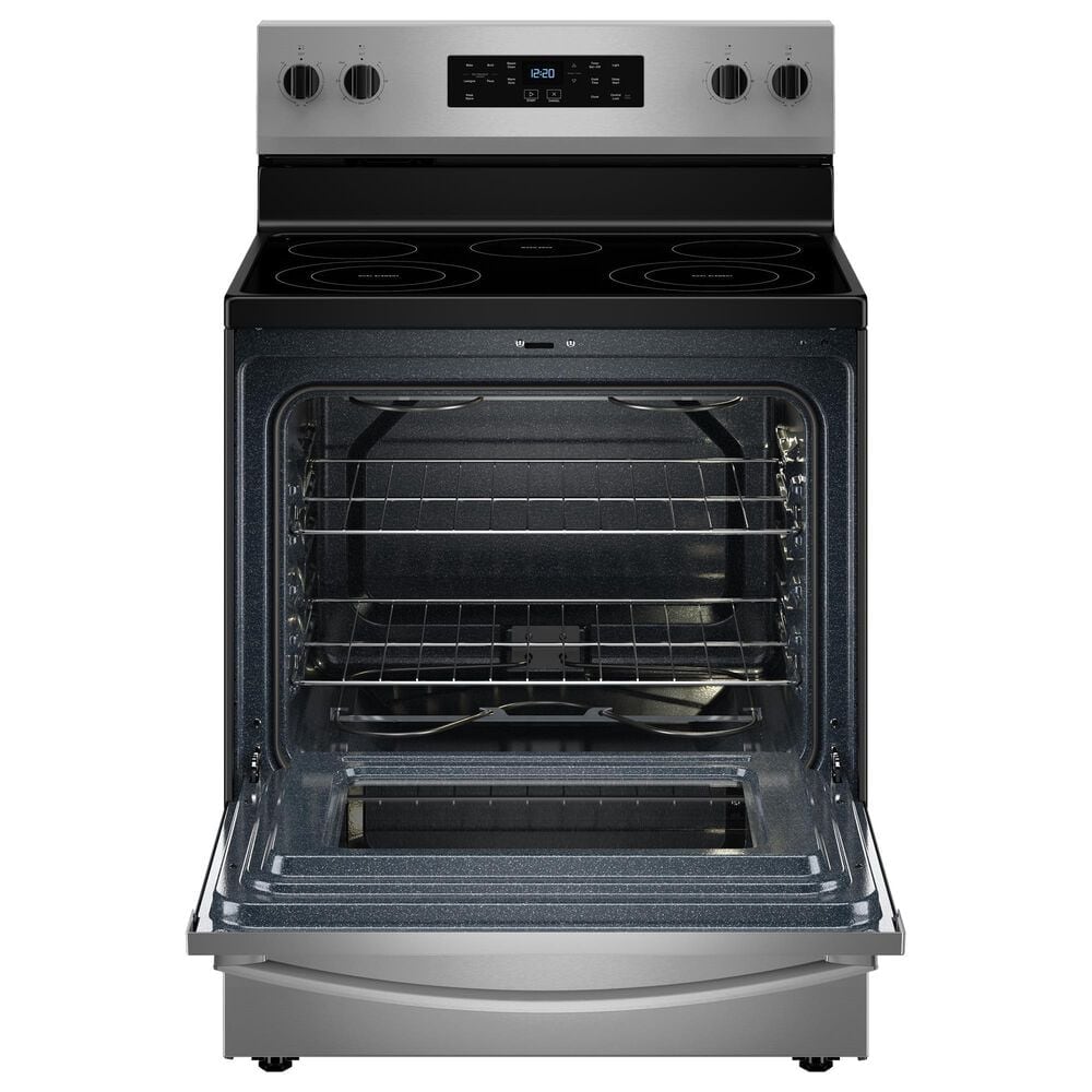 Whirlpool 5.3 Cu. Ft. Electric Range with Steam Clean in Fingerprint Resistant Stainless Steel, , large