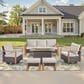 Sunwell Garden 6-Piece Patio Fire Pit Set in Beige, , large