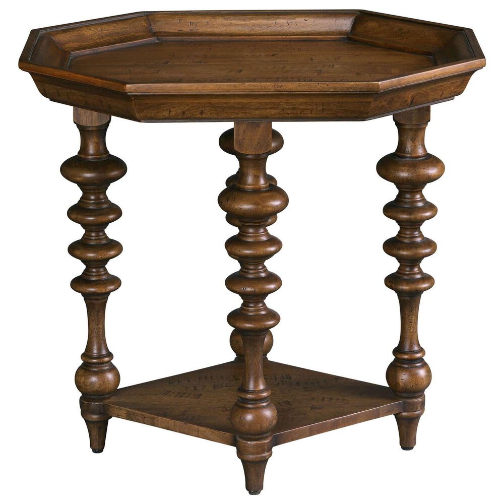 Hekman Fairfax Octagon End Table in Chestnut Brown and Black, , large