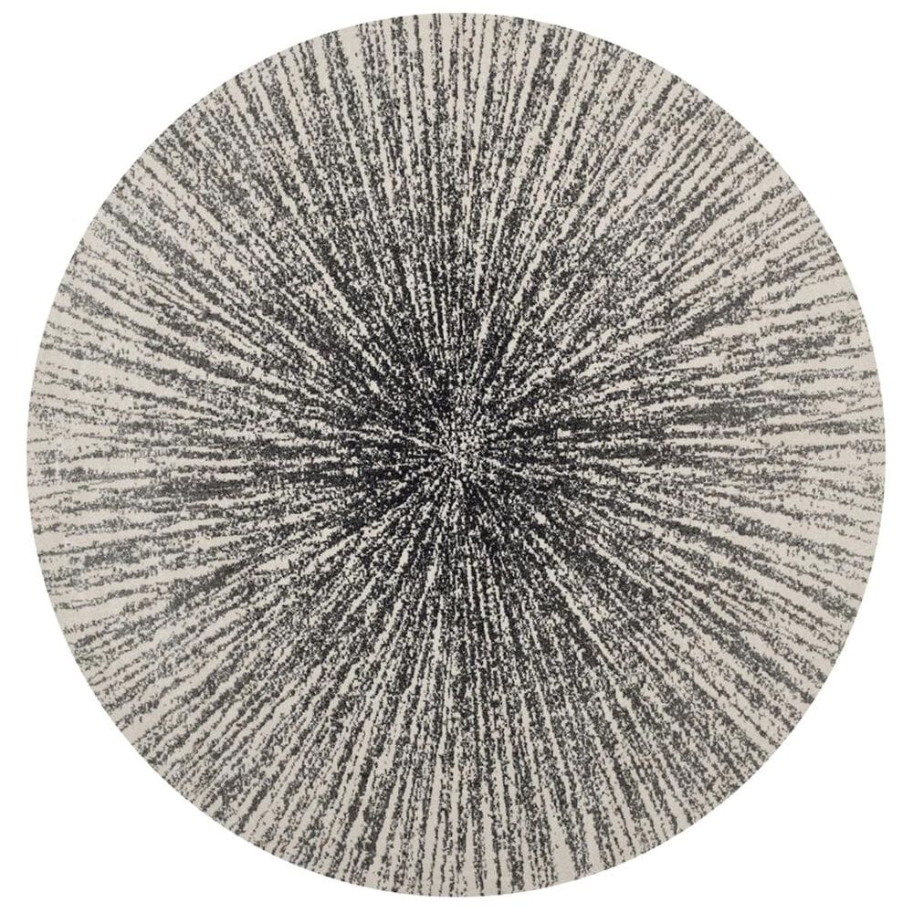 Safavieh Evoke EVK228K 5"1" Round Black and Ivory Area Rug, , large