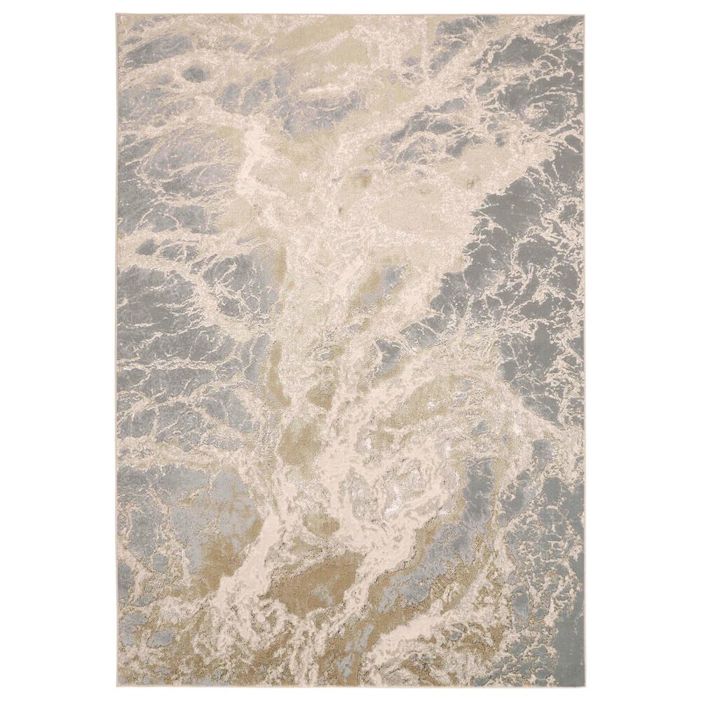 Feizy Aura 3563F 8" x 10" Beige and Gray Area Rug, , large