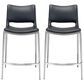 Zuo Modern Ace Counter Stool in Black and Silver (Set of 2), , large