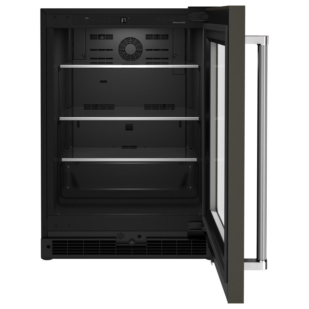 KitchenAid 24&quot; Undercounter Refrigerator with Glass Door in Black Stainless Steel, , large
