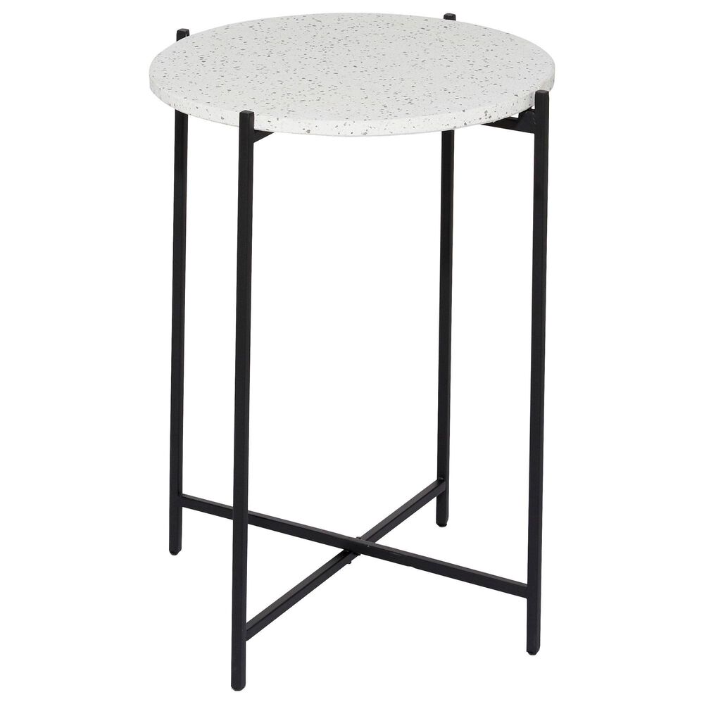 Uma Enterprises Terrazzo Accent Table in Black and White , , large