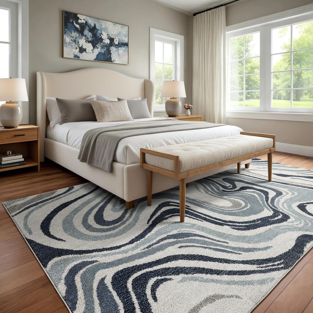 ROW by Oriental Weavers Gemma Blue and Grey 7'10" x 10' Area Rug, , large