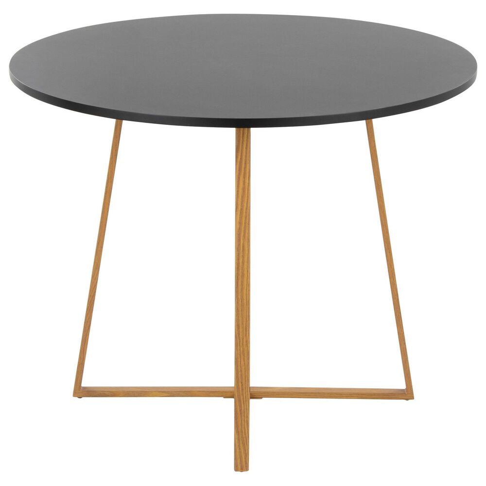 LumiSource Cosmo Round Dining Table in Natural and Black - Table Only, , large