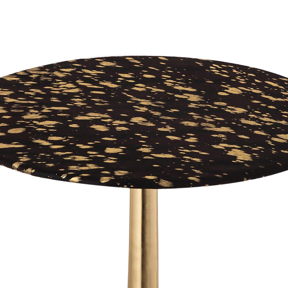 Tov Furniture Goathide Side Table in Black and Gold, , large