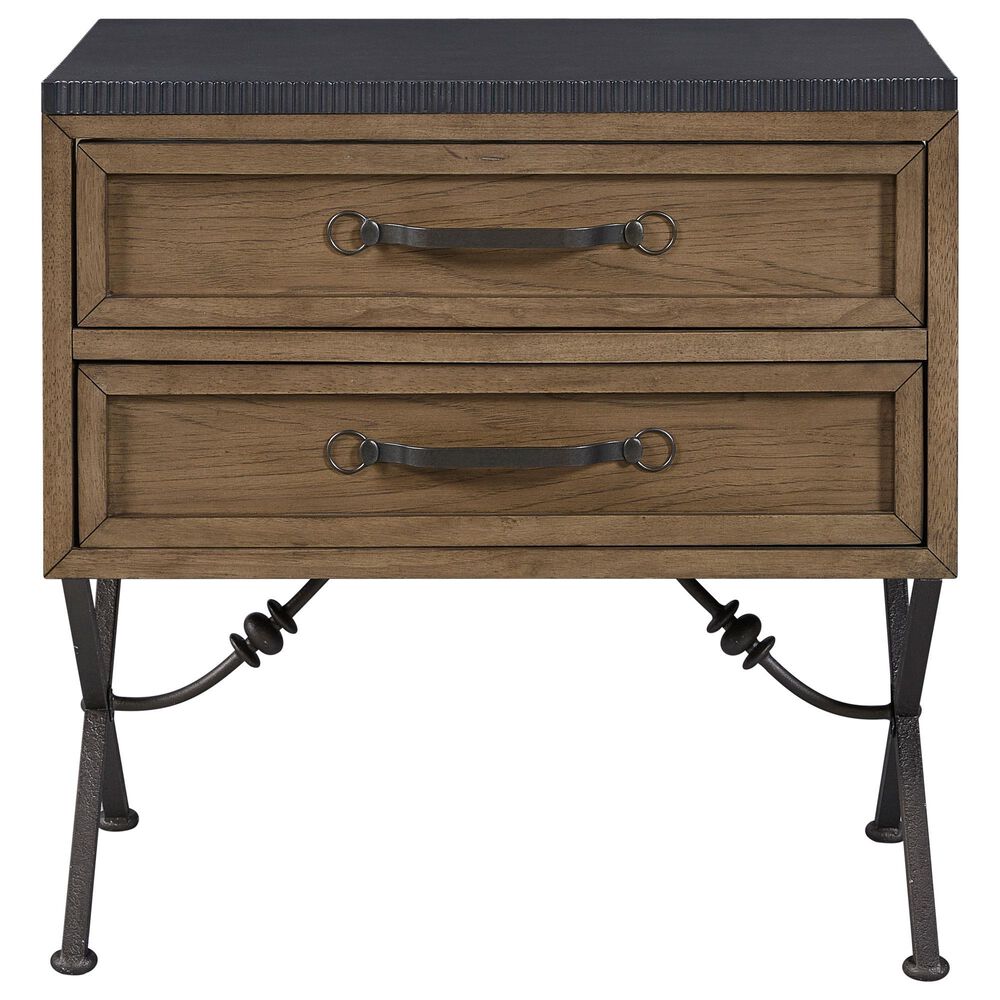 Sterling Timber Tarrington 2-Drawer Nightstand in Almond and Black, , large