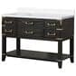Lexora Home Norwalk 48" Single Bathroom Vanity in Black Oak with White Cultured Marble Top and Rectangular Sink, , large