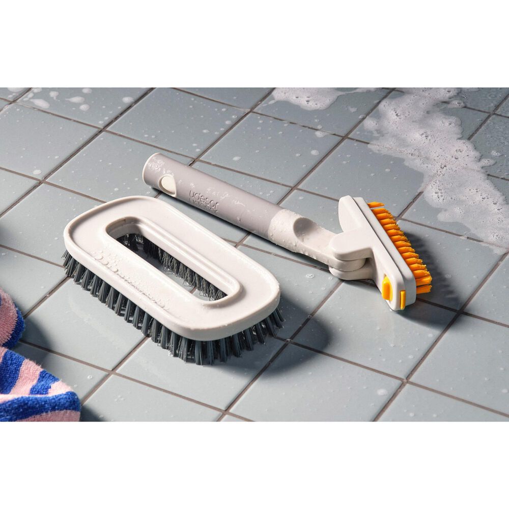 Joseph Joseph CleanTech 2-Piece Tile Scrubber and Spot Cleaning Tool Set in Stone, , large
