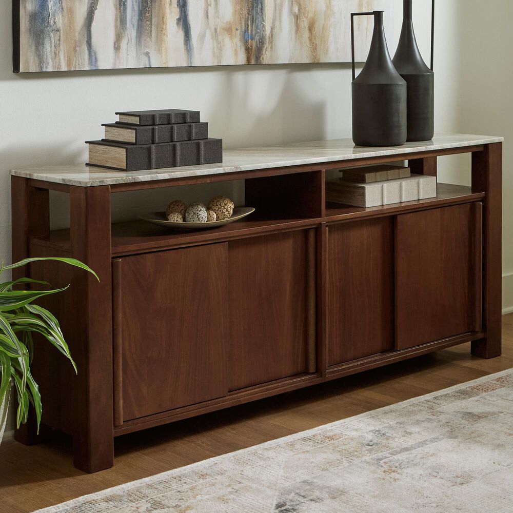 Ashley Tobinville Accent Cabinet in Taupe, White, Gray and Dark Brown, , large