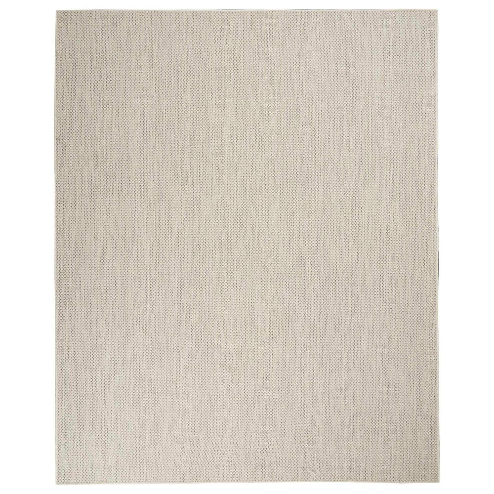 Nourison Courtyard Ivory and Silver 9&#39; x 12&#39; Indoor/Outdoor Area Rug, , large