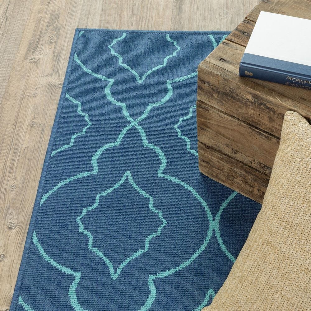 Oriental Weavers Meridian 7541B 2&#39;3&quot; x 7&#39;6&quot; Navy Runner, , large