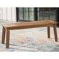 Ashley Janiyah Patio Dining Bench in Light Brown, , large
