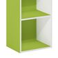 HOMLUX 2-Tier Open Shelf Bookcase in Green and White, , large