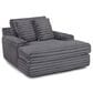 Moore Furniture Bellini Chaise Lounger with Cupholders in Cloud Dark Gray, , large