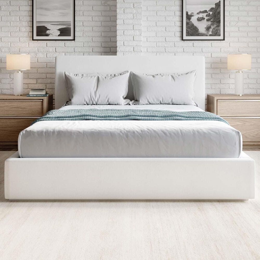Urban Home One Pearl Queen Upholstered Panel Bed in Pearl, , large