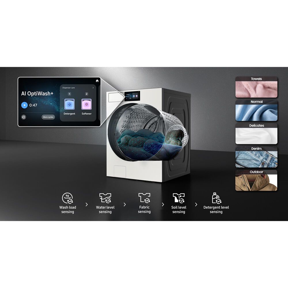 Samsung Bespoke 5.3 Cu. Ft. Front Load Washer in Dark Steel, , large