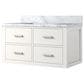 Lexora Home Castor 36" Single Bathroom Vanity in White with 2 cm White Carrara Marble Top and Rectangular Sink, , large
